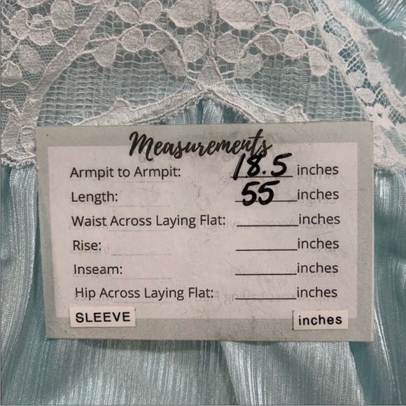 Vintage Lorraine Nylon and Lace Floor Length Pale Blue Nightgown - Picture 8 of 9